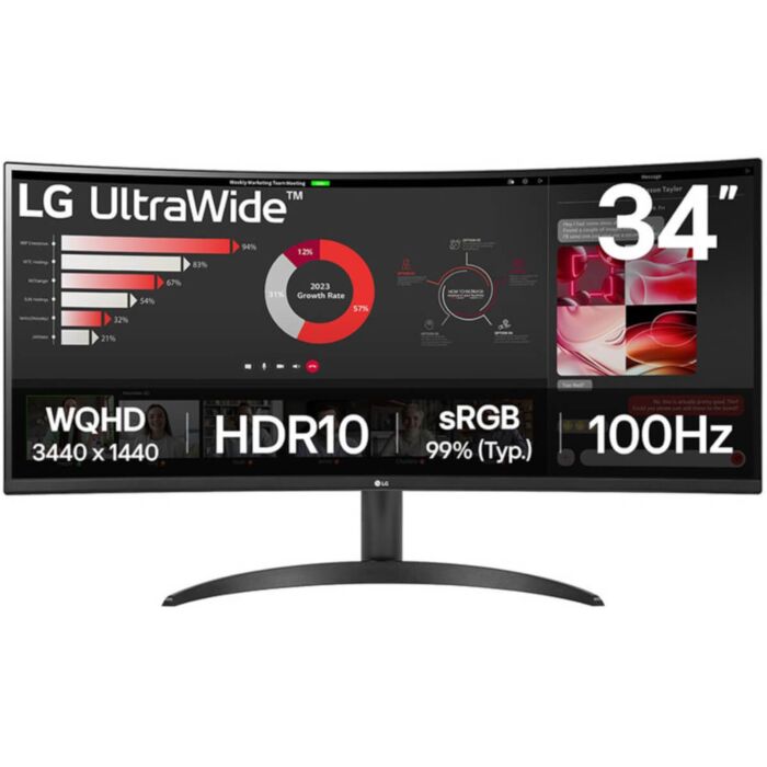 LG Ultrawide 34WR50QK-B.AAU 34" Curved UltraWide QHD VA Monitor