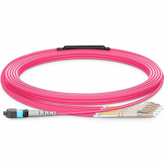2m (7ft) MTP Harness, MTP-8 UPC to 4 x LC UPC Duplex, 8 Fibers, Multimode (OM4) - [8FMTPLCOM4]
