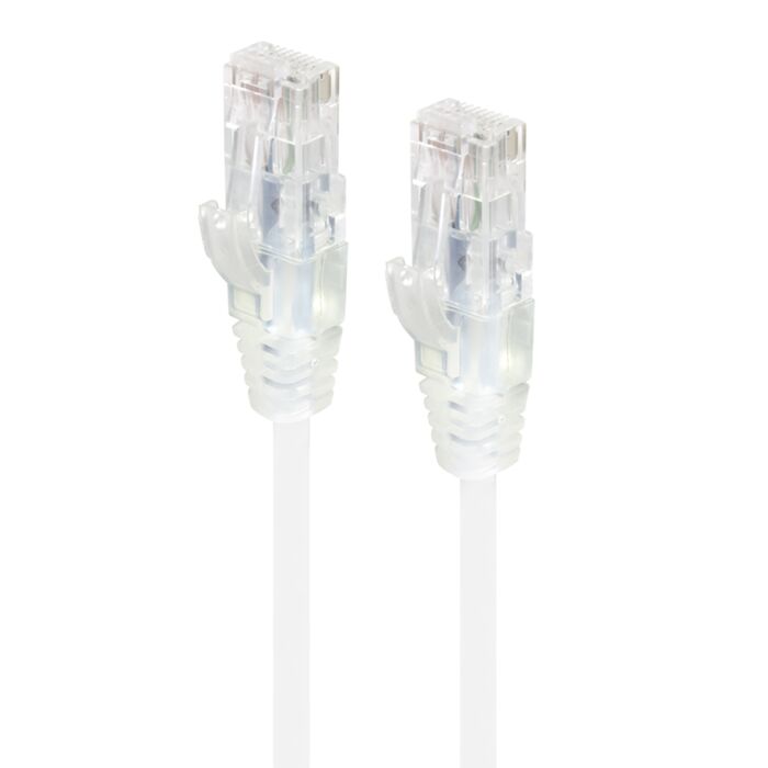 ALOGIC [C6S-02WHT] 2m White Ultra Slim Cat6 Network Cable, UTP, 28AWG - Series Alpha