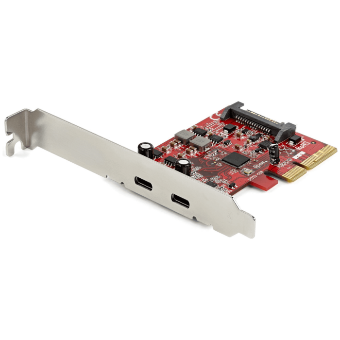 Startech [PEXUSB312C3] PCIe USB 3.1 Card - 2x USB C 3.1 Gen 2 10Gbps - PCIe Gen 3 x4 - ASM3142 Chipset - USB Type C PCI Express Card