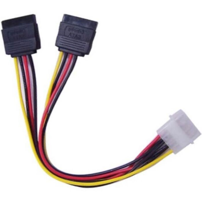Astrotek Internal Power to SATA Molex Cable - 4 pins to 2x 15 pins 18AWG RoHS [AT-MOLEX-TO-SATAX2]