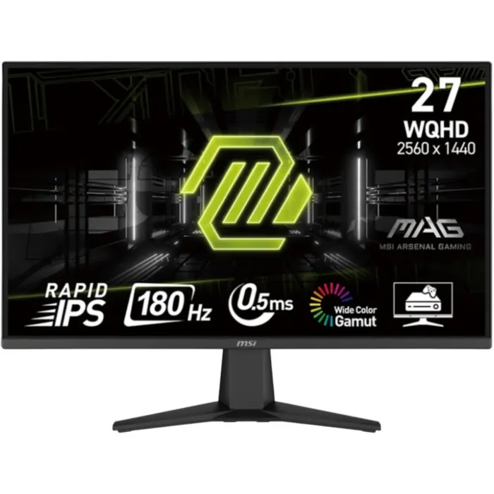 Black MSI MAG 275QF 27-inch WQHD Rapid IPS 180Hz Gaming Monitor