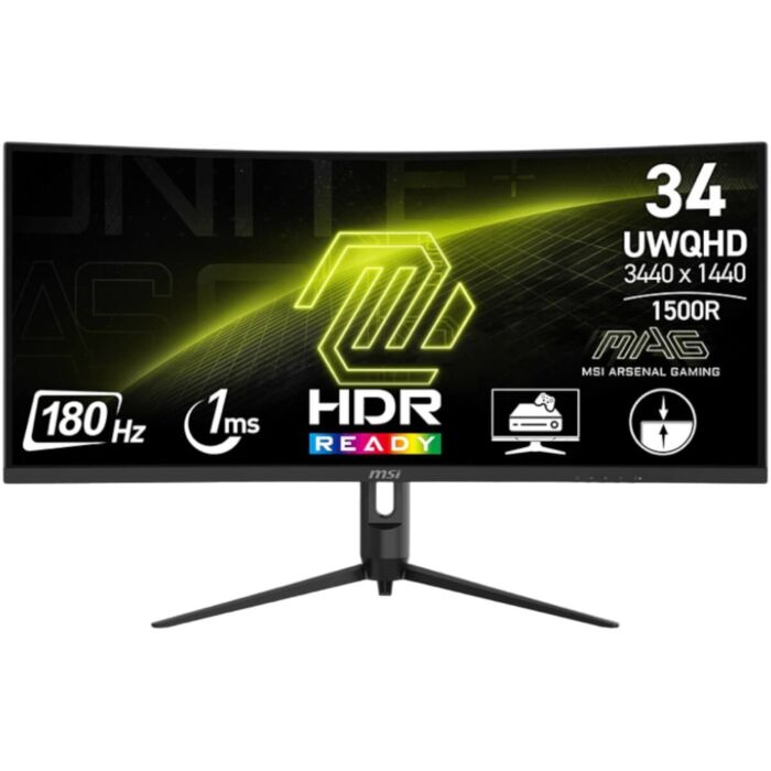 MSI MAG 342CQR E2 34" UWQHD VA 180Hz Curved Gaming Monitor - Black MSI MAG 342CQR E2 34" UWQHD VA 180Hz Curved Gaming Monitor - Black