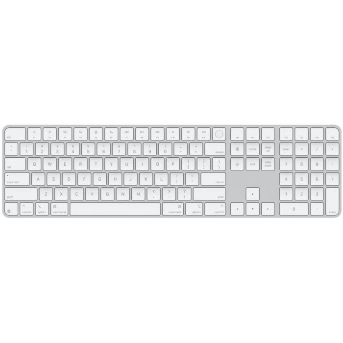 Apple Magic Keyboard with Touch ID and Numeric Keypad for Mac models with Apple silicon - US English - White Keys [MXK73ZA/A]