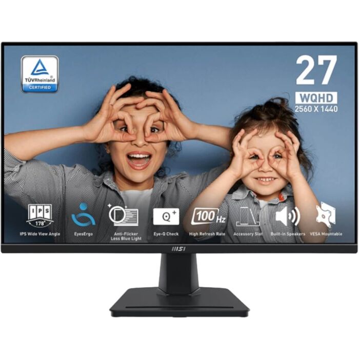 MSI PRO MP275Q 27" WQHD IPS 100Hz 1ms EyesErgo Business Monitor - Black MSI PRO MP275Q 27" WQHD IPS 100Hz 1ms EyesErgo Business Monitor - Black