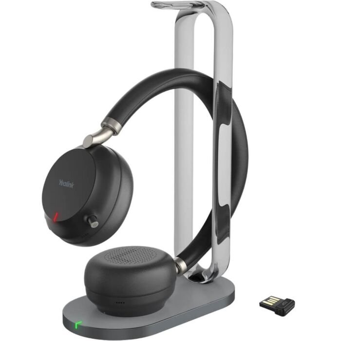 Yealink BH72 Wireless MS Stereo Headset with Charge Stand USB-A BT51 Dongle [BH72-CHARGE-TEAMS-BLACK-USB-A]