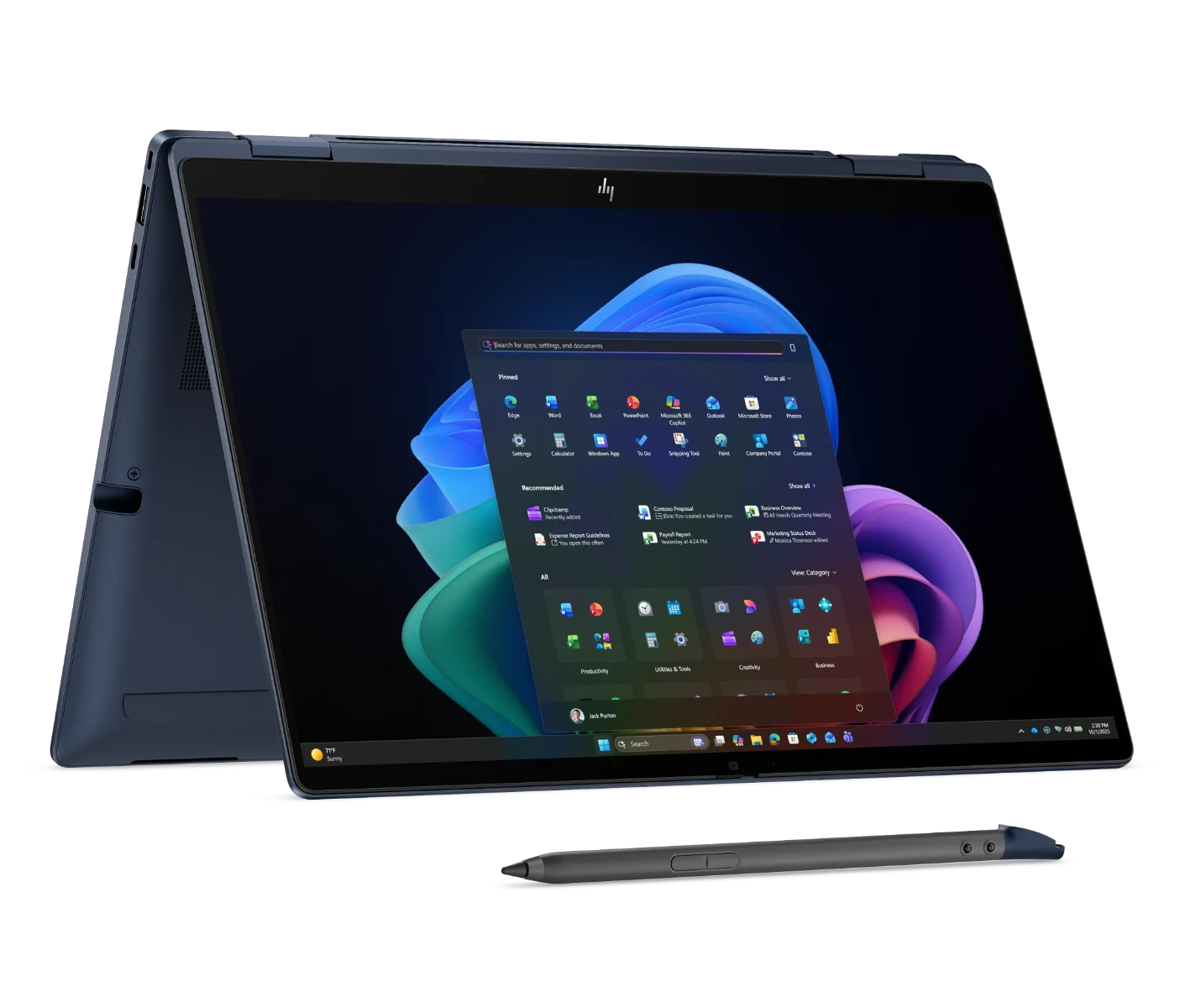 HP EliteBook X Flip G2i in Atmospheric Blue, the flagship business convertible in HP's G2 commercial range